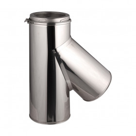 Rostfria stålskorsten T-Rör 45° Ø 130mm - 200mm